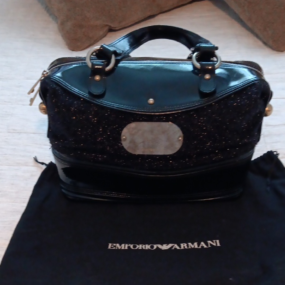 Emporio Armani Black Satchel with Minimalist Design